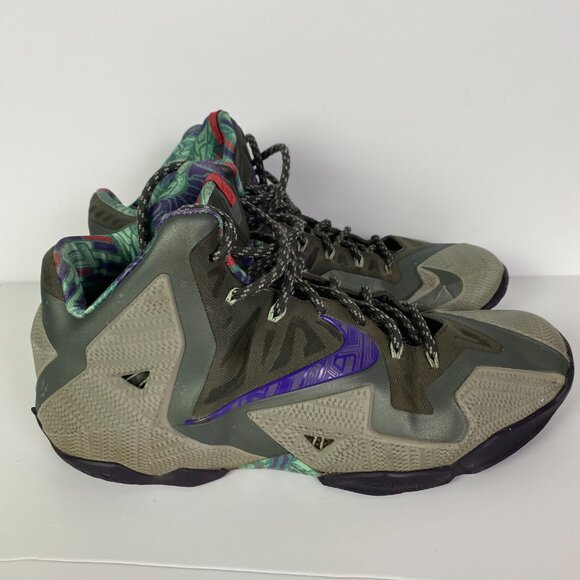 Nike Lebron 11 Terracotta Warrior Basketball Shoes Men's 12 Gray Electric Purple - Picture 6 of 16